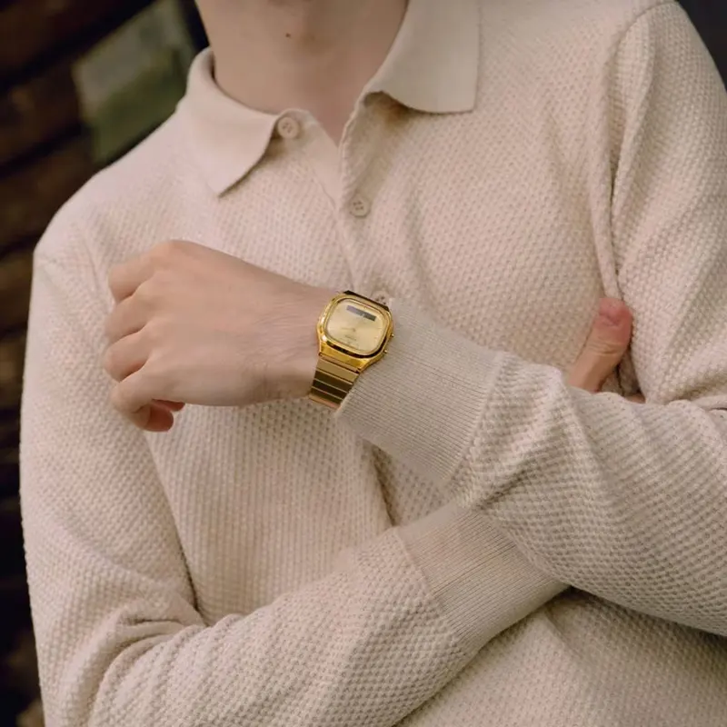 Casio Vintage Gold-tone Duel Time Men's Watch- AQ-240EG-9A